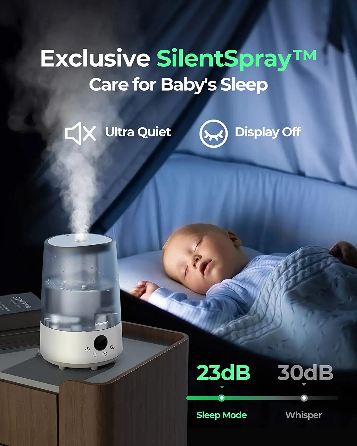 Homvana H101 Humidifier, 0.79 Gal (3l), Cool Mist Dry Burn, Bpa Free ...