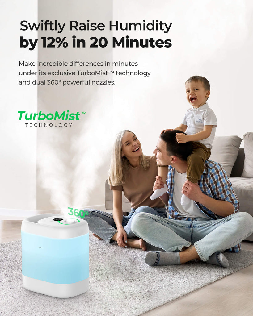 Cool Mist Humidifiers Homvana H102, Air Humidifier Large Room, 40H Runtime